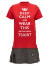 Balenciaga Red Cropped T-shirt Keep Calm In Multicolor