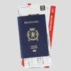 Balenciaga Multicolor Leather Card Holder In Bue