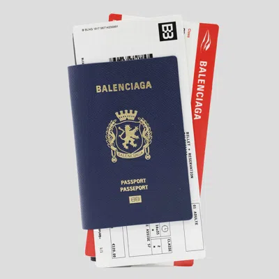 Balenciaga Multicolor Leather Card Holder In Bue