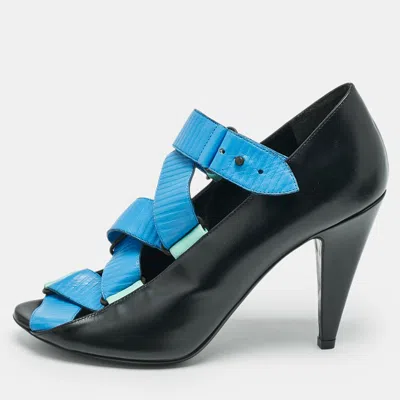 Pre-owned Balenciaga Multicolor Leather Thick Strap Pumps Size 39