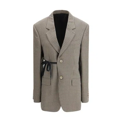 Balenciaga Multicolor Lyocell Coat In Gray