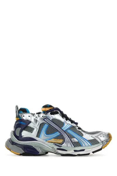 Balenciaga Multicolor Mesh And Rubber Runner Sneakers In White