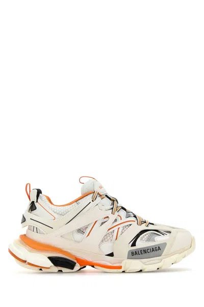 Balenciaga Multicolor Mesh And Rubber Track Sneakers In Orange