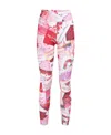 Balenciaga Multicolor Printed Leggings In Pink