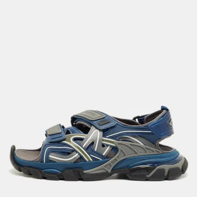 Pre-owned Balenciaga Multicolor Rubber And Faux Leather Track Sandals Size 41