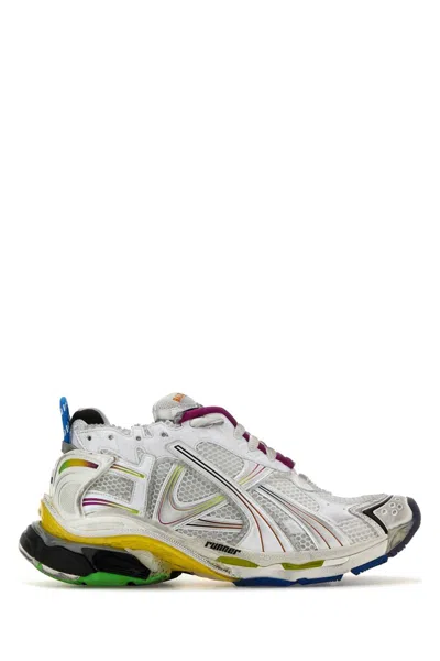 Balenciaga Multicolor Runner Sneakers In White
