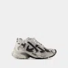 Balenciaga Runner Sneakers With Mesh Panels And Rubber Sole In Gray