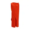Balenciaga Silk-wool Draped Cape Midi Dress In Orange