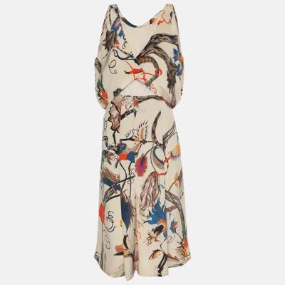 Pre-owned Balenciaga Multicolor Silk Iguana Floral Print Dress M