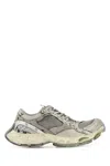 Balenciaga Women Multicolor Synthetic Leather And Mesh Stapler Sneakers In Beige/grey