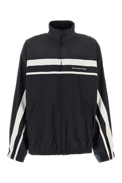 Balenciaga Multicolor Tech Fabric Oversize Sweatshirt In Black