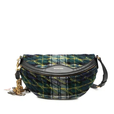 Pre-owned Balenciaga Multi-color Wool Leather Fanny Pack Shoulder Bag Sling Bag ()