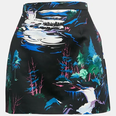 Pre-owned Balenciaga Multicolour Landscape Print Cotton Mini Skirt M