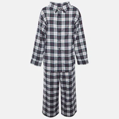 Pre-owned Balenciaga Multicolour Plaid Flannel Oversized Shirt And Pants Set S In Multicolor