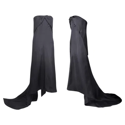 Pre-owned Balenciaga Museum Re-edition From 1960s Black Strapless Gown With Long Train