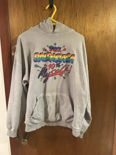 Pre-owned Balenciaga Myself Hoodie In Gray