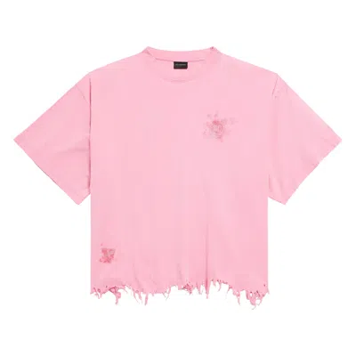 Pre-owned Balenciaga Nail Polish Cropped T-shirt 'baby Pink' | Women's Size 2