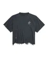 Balenciaga Nail Polish Cropped T-shirt In Faded Black In Faded Black