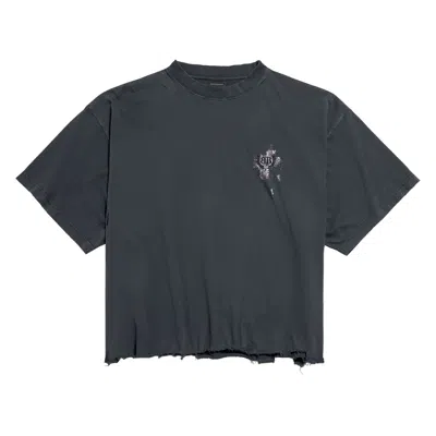 Pre-owned Balenciaga Nail Polish Cropped T-shirt 'faded Washed Black' | Women's Size 5