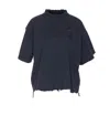 Balenciaga Crew Neck Distressed Hem Graphic Print Top