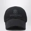 Balenciaga Nano Logo Embroidered Baseball Cap In Black