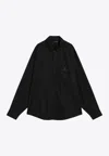 Balenciaga Nano Bb Logo Buttoned Shirt In Black