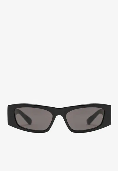 Balenciaga Nano Bb Logo Rectangular Sunglasses In Gray