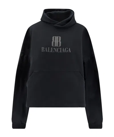 Balenciaga Nano Bb Medium-fit Hoodie In Black