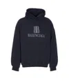 Balenciaga Black Hoodie With Fixed Hood And Logo Lettering On The Front In Cotton Man In Black