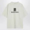 Balenciaga Cotton Tshirt With Logo Print In White