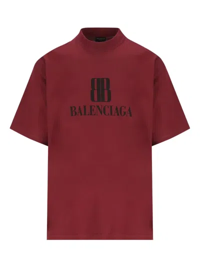 Balenciaga Nano Bb Motif Short-sleeve T-shirt In Red