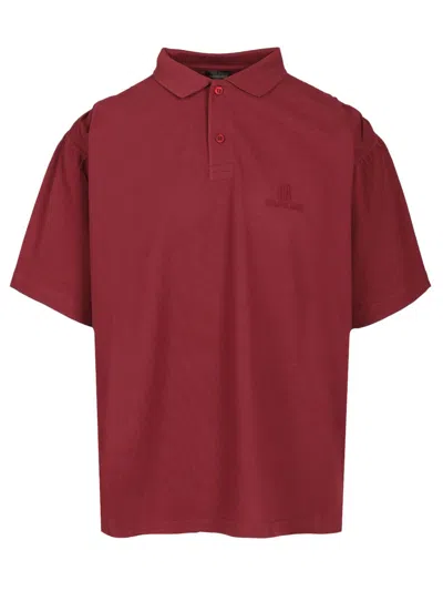 Balenciaga Nano Bb Polo Shirt Bordeaux In Red