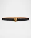 Balenciaga Nano Bb Skinny Leather Belt In Black
