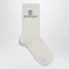 Balenciaga Nano Bb Socks In White Cotton Blend Men In White