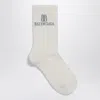 Balenciaga Nano Bb Socks In White Cotton Blend In White