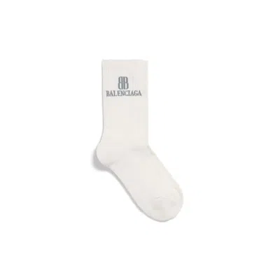 Balenciaga Nano Bb Socks In White Cotton Blend