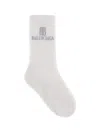 Balenciaga Cotton-blend Logo Socks In White