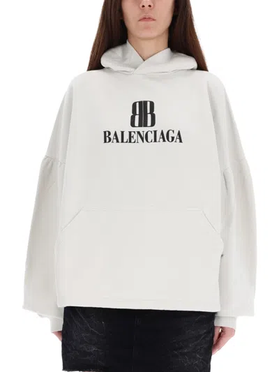 Balenciaga "nano Bb" Sweatshirt In White