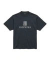 Balenciaga Faded Black Nano Bb Medium Fit T-shirt In Black