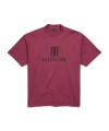 Balenciaga Bordeaux Crewneck T-shirt With Logo Print On The Front In Cotton Man