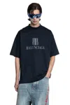 Balenciaga Washed Black T-shirt With Print In The Center Of The Chest. In Black