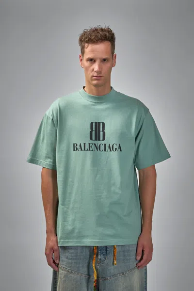Balenciaga Nano Bb T-shirt Medium Fit In Green
