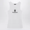 Balenciaga Logo-intarsia Sleeveless Tank Top In White