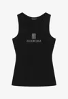 Balenciaga Nano Bb Tank Top In Black