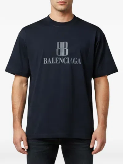 Pre-owned Balenciaga Nano Bb T-shirt In Blue