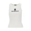 Balenciaga White Nano Bb Tank Top In Black