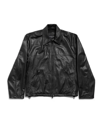Balenciaga Men's Nano Bb Zip-up Jacket In Black