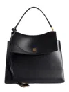 Balenciaga 'nano' Black Medium Handbag With Adjustable And Removable Shoulder Strap And Embossed Log