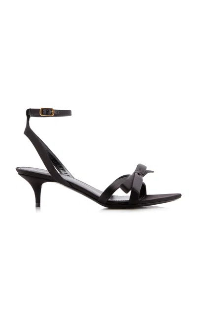 Balenciaga Nano Bow-detailed Satin Sandals In Black