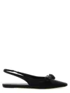 Balenciaga Pointed Toe Slingback Sandals With Bow Detail In Black